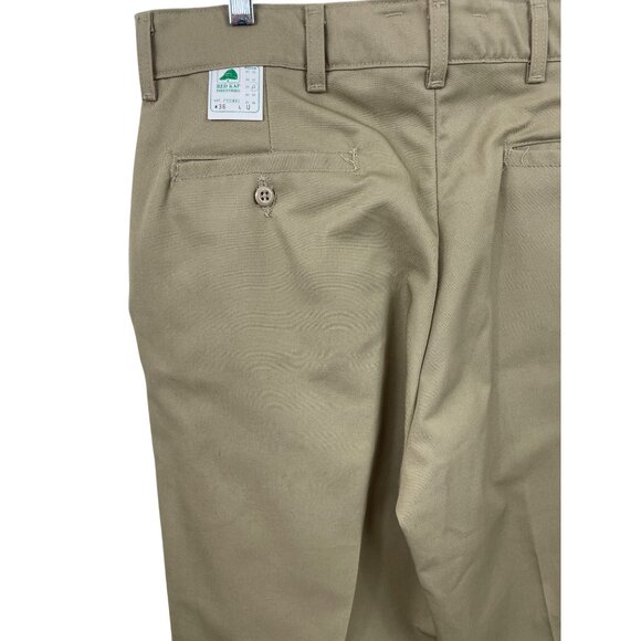 Red Kap Men's Flat Front Cotton Blend Work Pants Khaki Size 36 x 34 - Picture 5 of 8